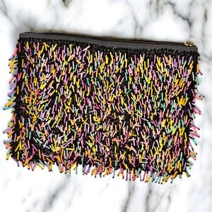 ASOS CONFETTI BEADED LARGE CLUTCH‎